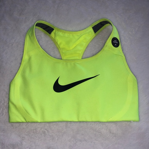 Nike 2.0 Dri-fit High Impact Sports Bra Volt Black - Picture 2 of 5